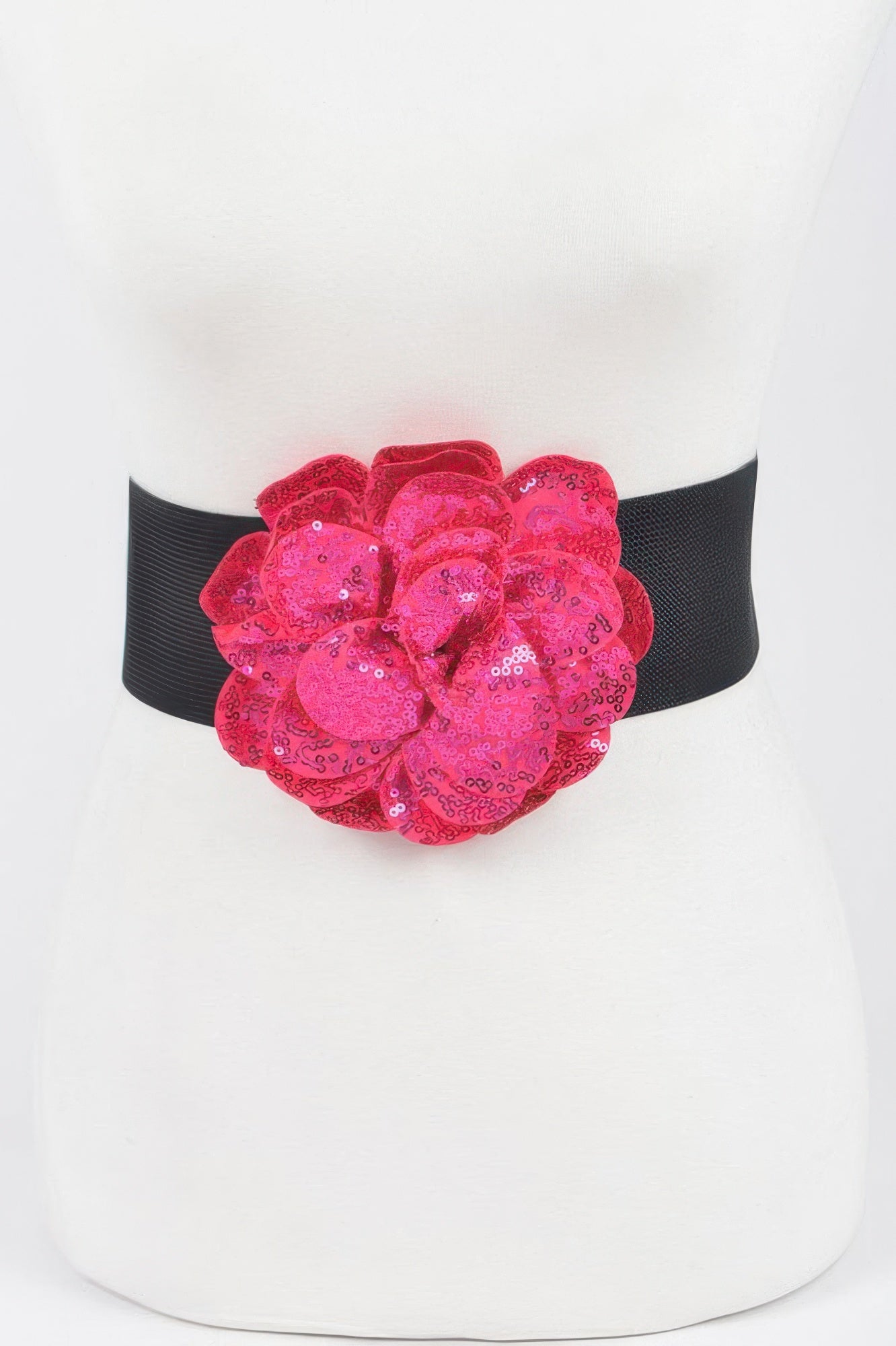 Sequins Flower Elastic Belt - Tigbul's Variety Fashion Shop