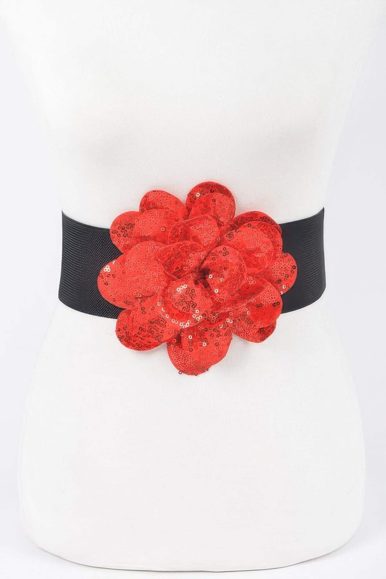 Sequins Flower Elastic Belt - Tigbul's Variety Fashion Shop