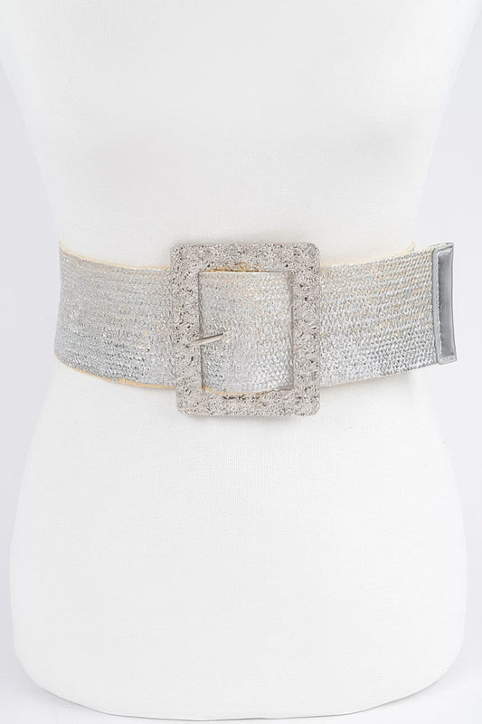 Wide Metal Buckle Clear Belt - Tigbul's Variety Fashion Shop
