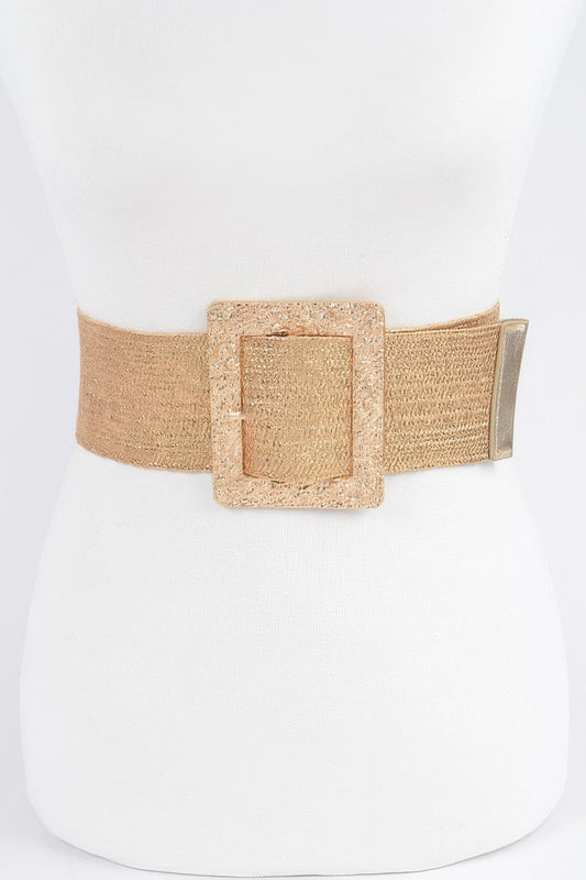 Wide Metal Buckle Clear Belt - Tigbul's Variety Fashion Shop