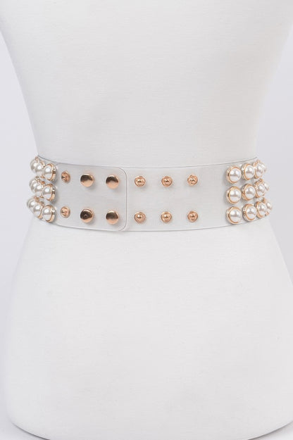 Pearl See Through Belt - Tigbul's Variety Fashion Shop