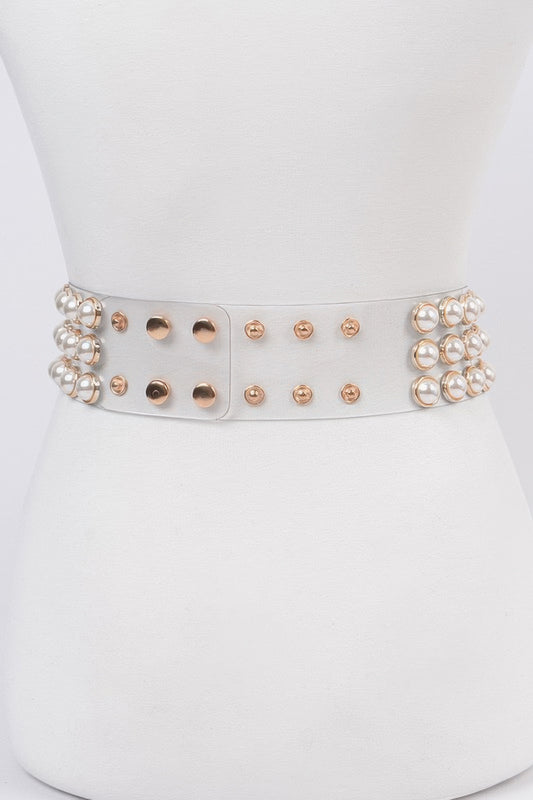 Pearl See Through Belt - Tigbul's Variety Fashion Shop