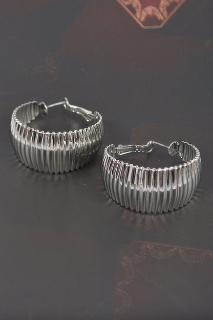 Wide Metal Hoop Earrings - Tigbul's Variety Fashion Shop