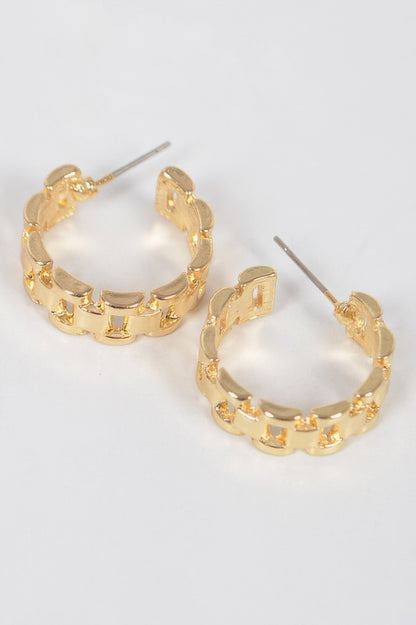 Chain Hoop Earrings - Tigbul's Variety Fashion Shop