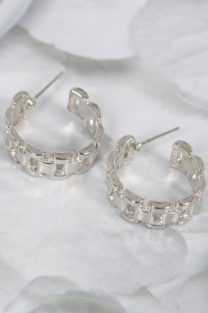 Chain Hoop Earrings - Tigbul's Variety Fashion Shop