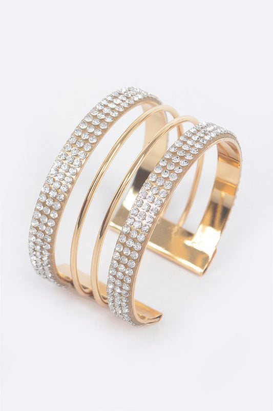 Rhinestone Metal Cuff - Tigbul's Variety Fashion Shop