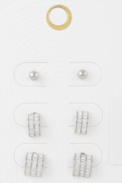 Multi Rhinestone Earrings Set - Tigbul's Variety Fashion Shop