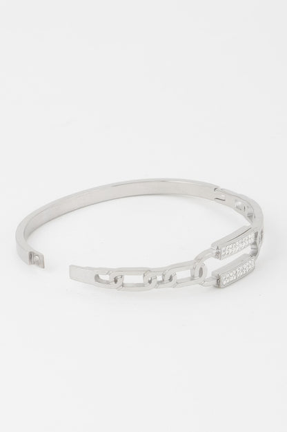 Jeweled Curb Chain Clasp Bracelet - Tigbul's Variety Fashion Shop