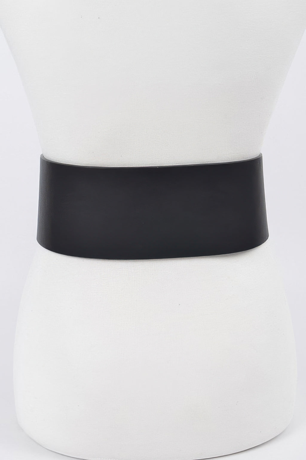 Bulky Buckle Belt, black leather-style belt with rows of adjustment holes