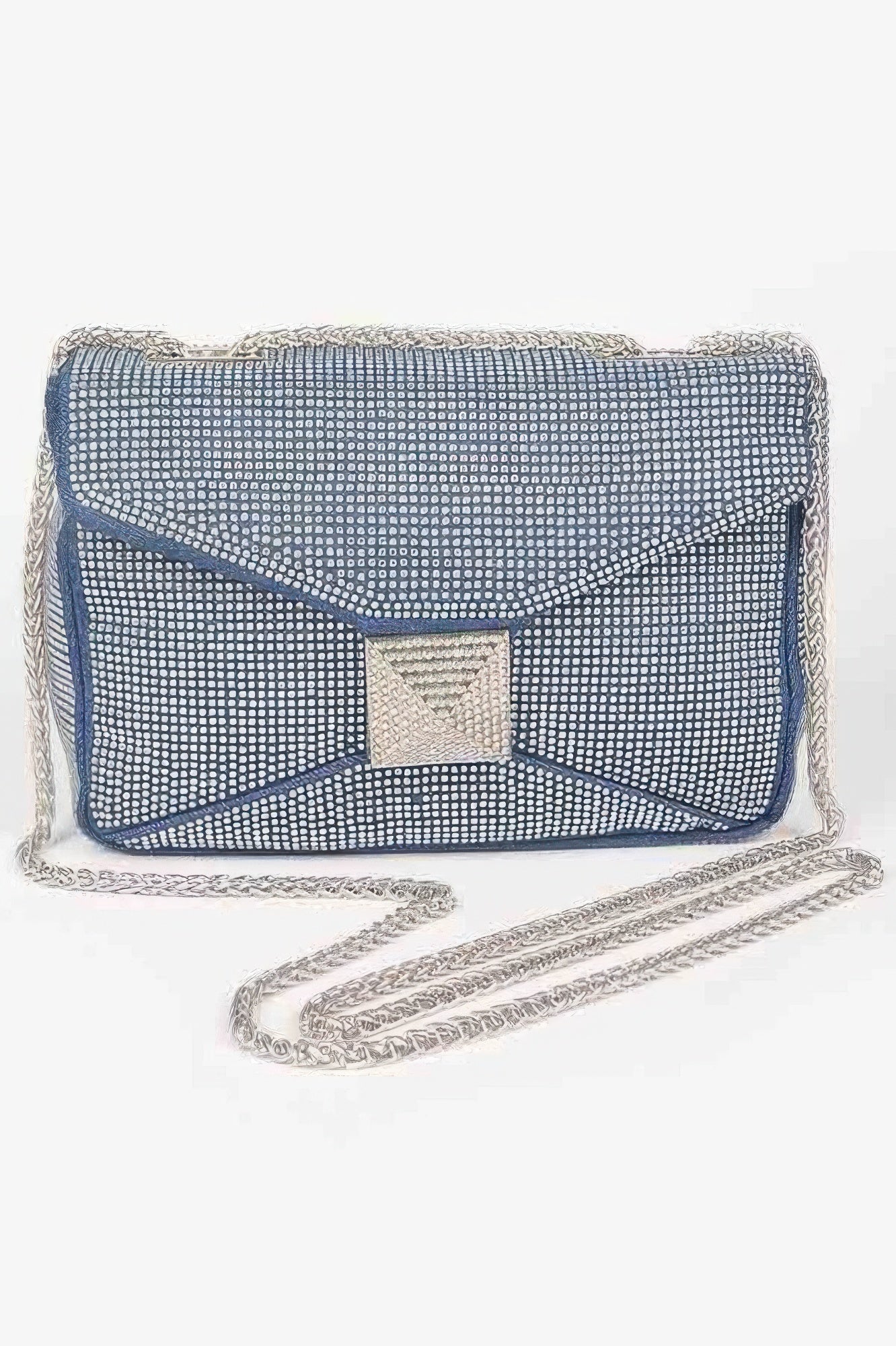 Hot Fix Rhinestone Denim Clutch - Tigbul's Variety Fashion Shop
