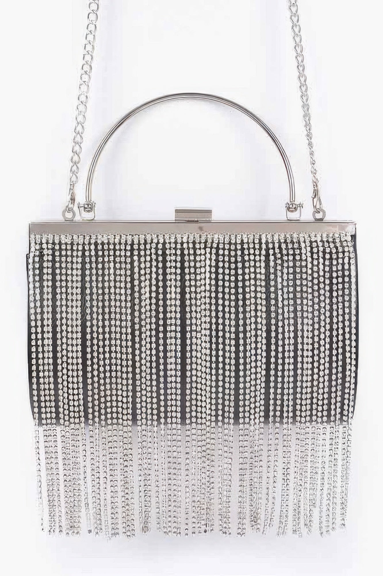 Rhinestone Fringe Metallic Party Clutch - Tigbul's Variety Fashion Shop