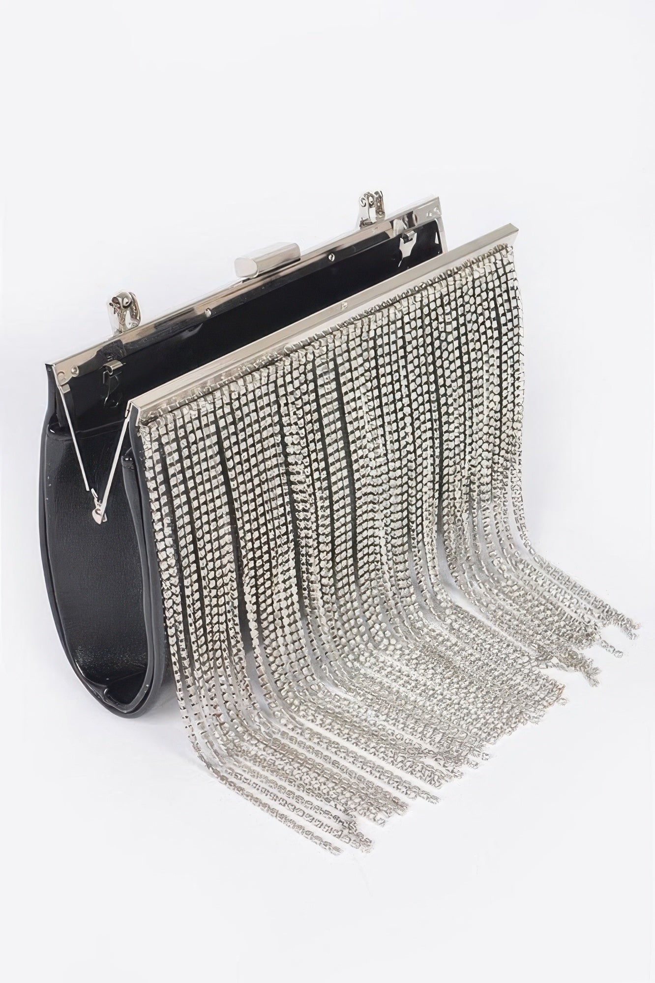 Rhinestone Fringe Metallic Party Clutch - Tigbul's Variety Fashion Shop