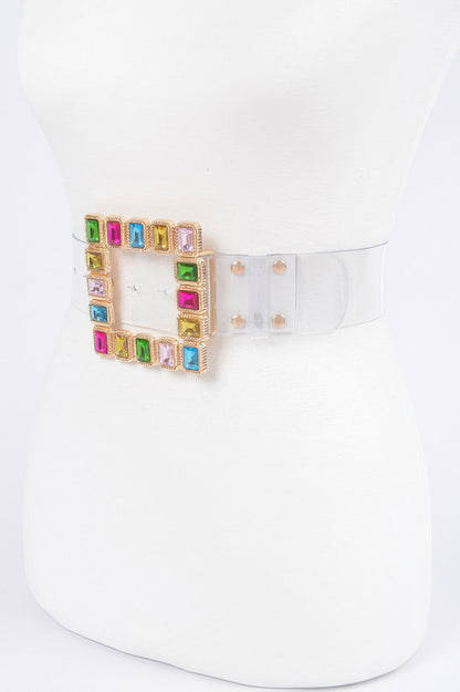 Stone Buckle Plus Size Transparent Belt - Tigbul's Variety Fashion Shop