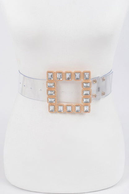 Stone Buckle Plus Size Transparent Belt - Tigbul's Variety Fashion Shop