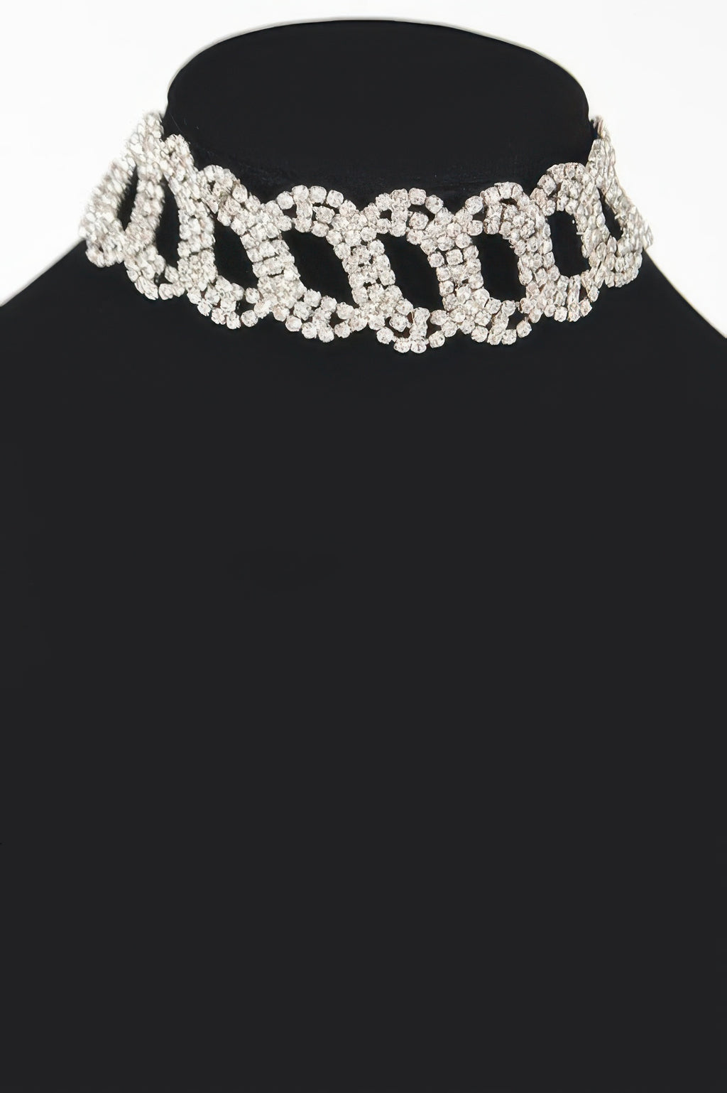 Rhinestone-Chain Choker in Goldoptik mit funkelndem Strass-Gliederdesign