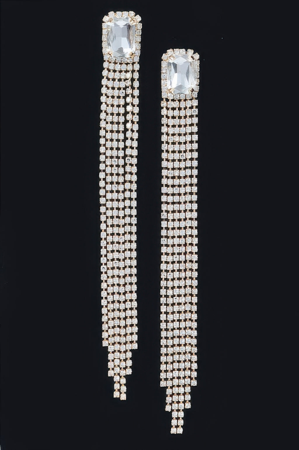 Rhinestone Fringe Earring - Tigbul's Variety Fashion Shop