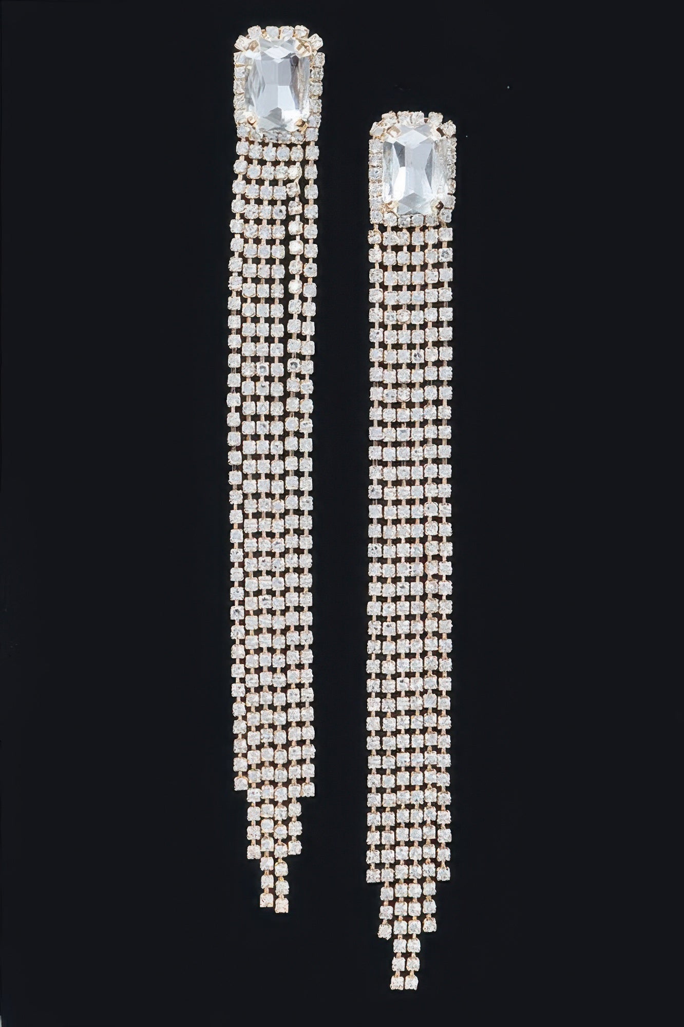 Rhinestone Fringe Earring - Tigbul's Variety Fashion Shop