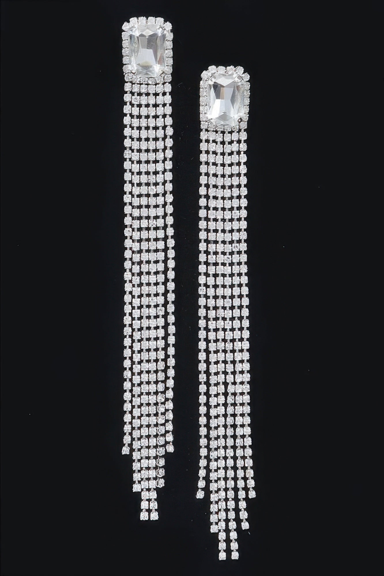 Rhinestone Fringe Earring - Tigbul's Variety Fashion Shop