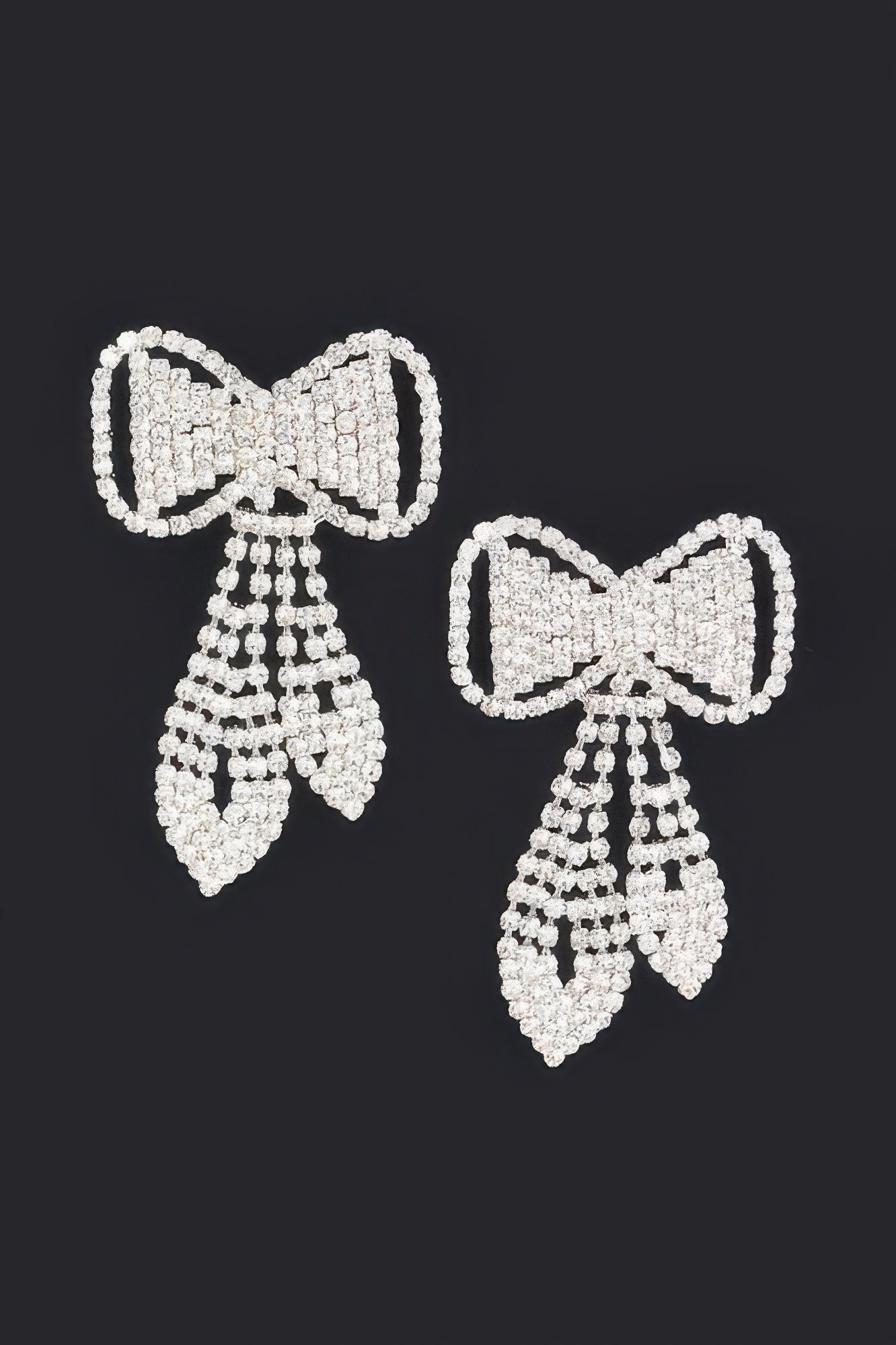 Rhinestone Bow Earring - Tigbul's Variety Fashion Shop