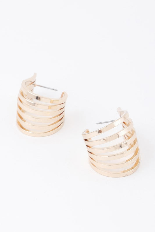 Open Cage Hoop Earrings - Tigbul's Variety Fashion Shop