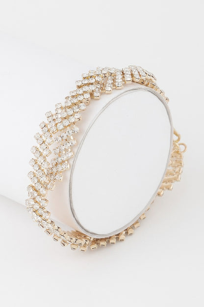 Twisted Rhinestone Bracelet - Tigbul's Variety Fashion Shop