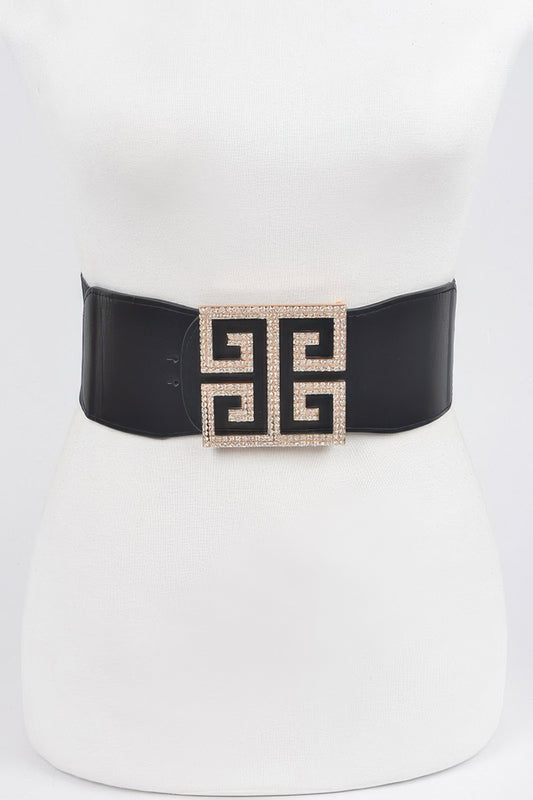 Rhinestone Buckle Stretch Belt - Tigbul's Variety Fashion Shop