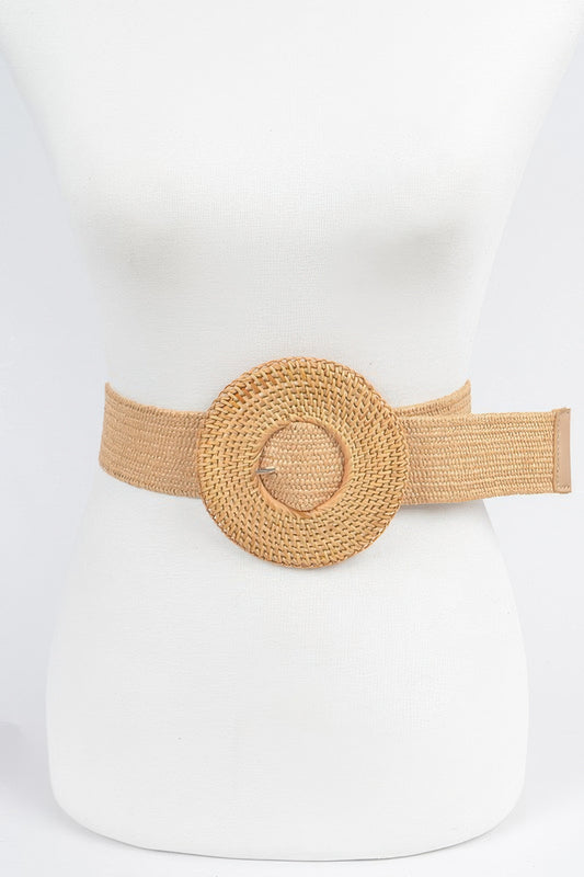 Oversize Weaved Bamboo Buckle Elatic Belt - Tigbul's Variety Fashion Shop