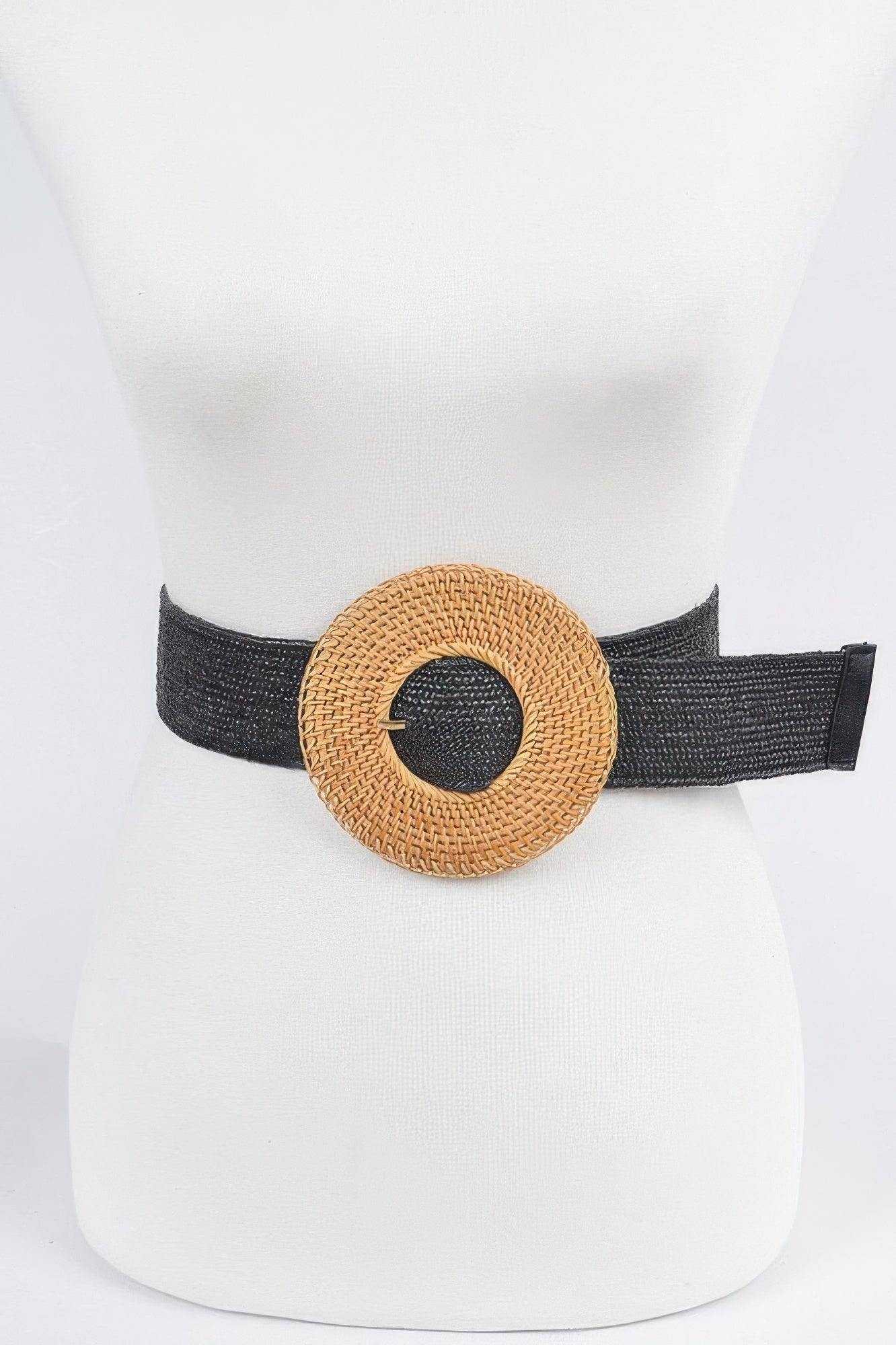 Oversize Weaved Bamboo Buckle Elatic Belt - Tigbul's Variety Fashion Shop