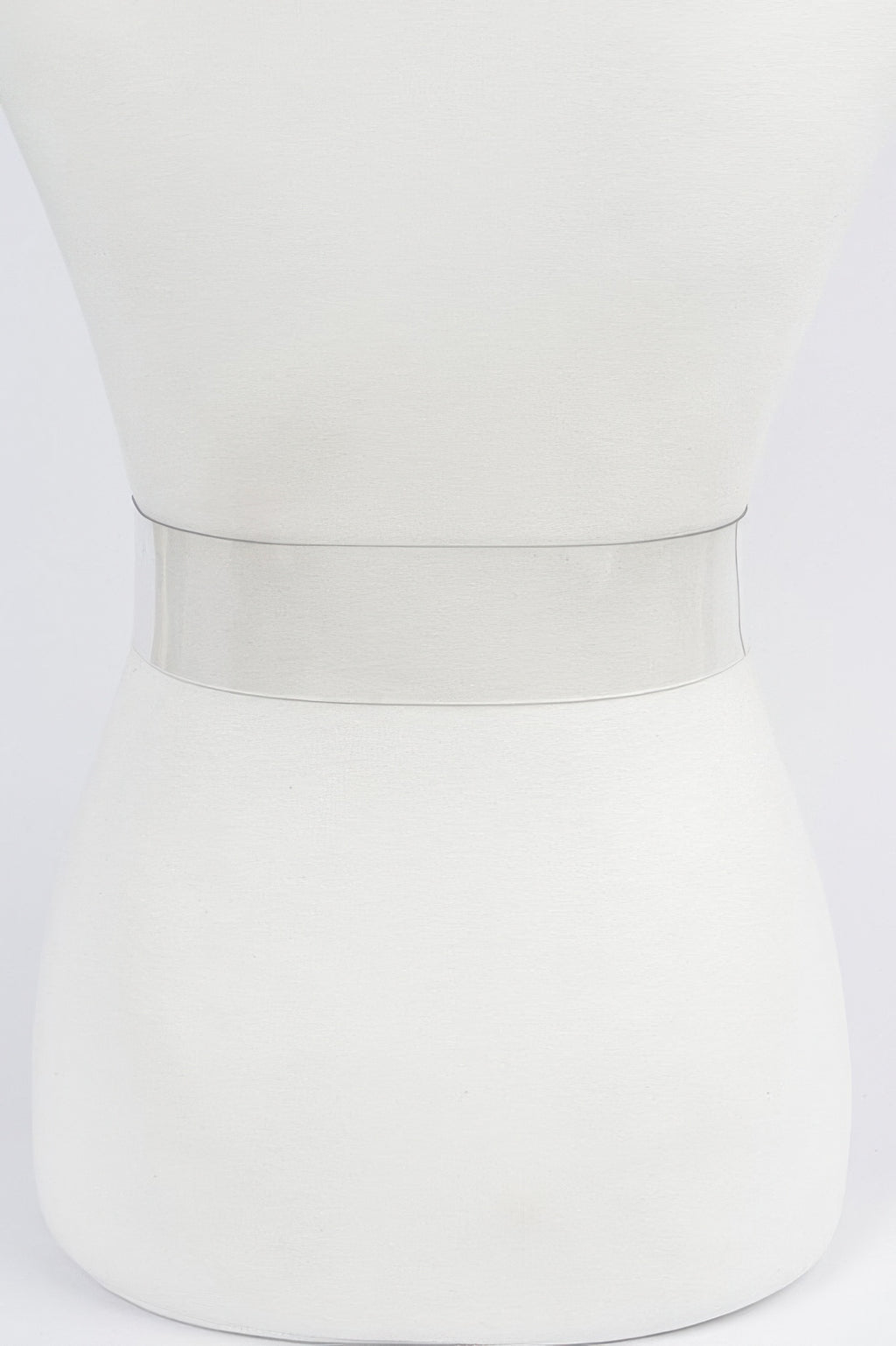 Transparent wide belt band, clear finish with no buckle attached