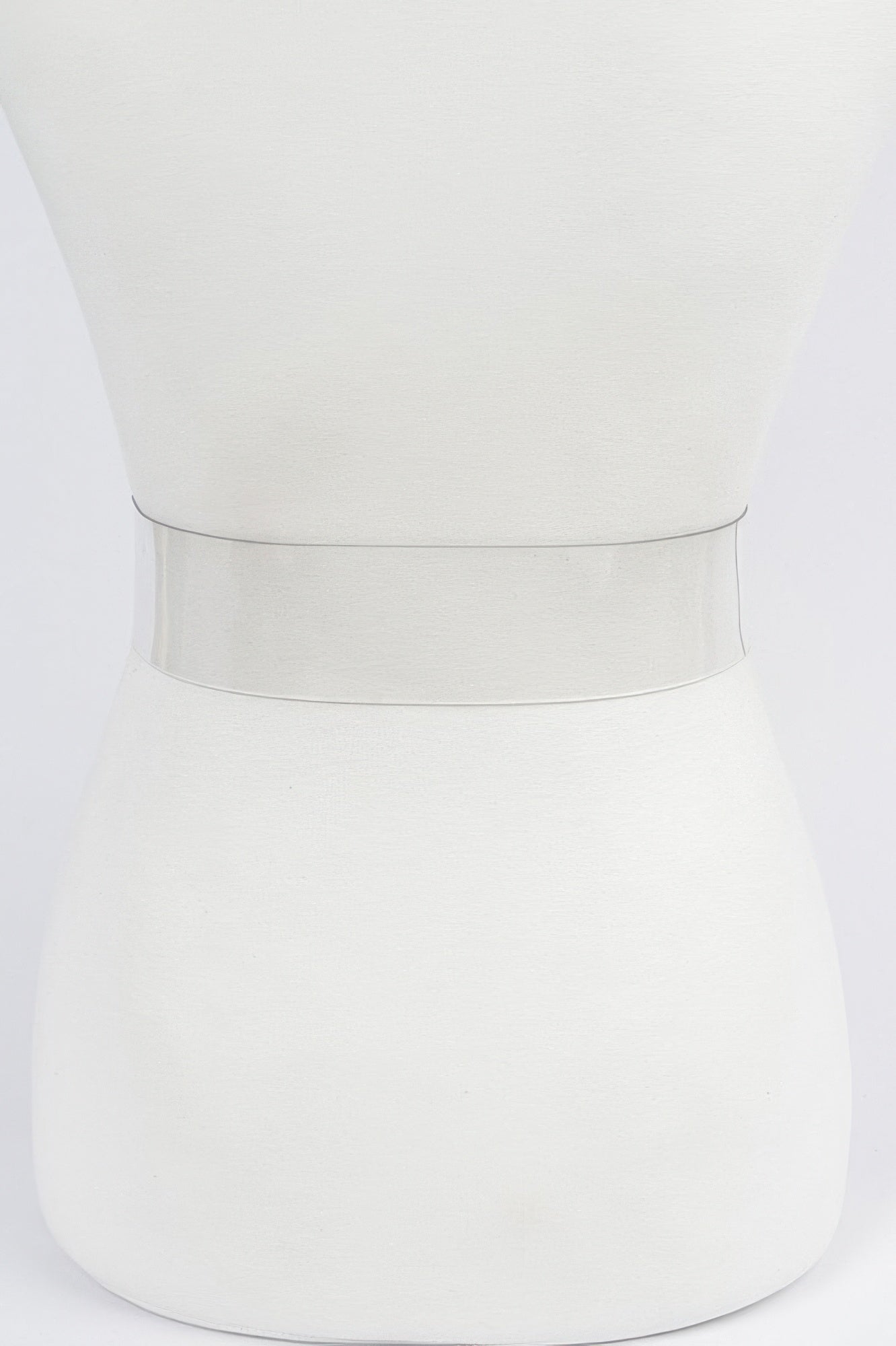 Transparent wide belt band, clear finish with no buckle attached
