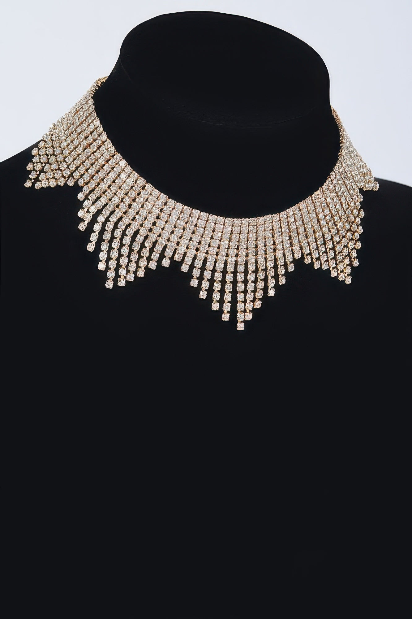 Rhinestone Drop Choker Necklace - Tigbul's Variety Fashion Shop