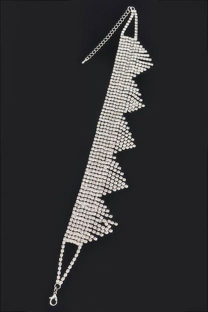 Rhinestone Drop Choker Necklace - Tigbul's Variety Fashion Shop