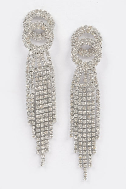 Rhinestone Fringe Earring - Tigbul's Variety Fashion Shop