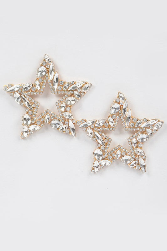 Rhinestone Star Earrings - Tigbul's Variety Fashion Shop