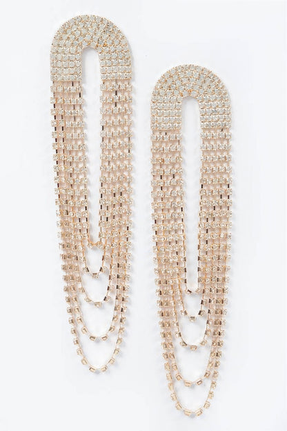 Layered Elegant Rhinestone Earrings - Tigbul's Variety Fashion Shop