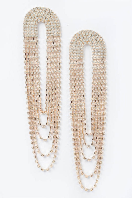 Layered Elegant Rhinestone Earrings - Tigbul's Variety Fashion Shop