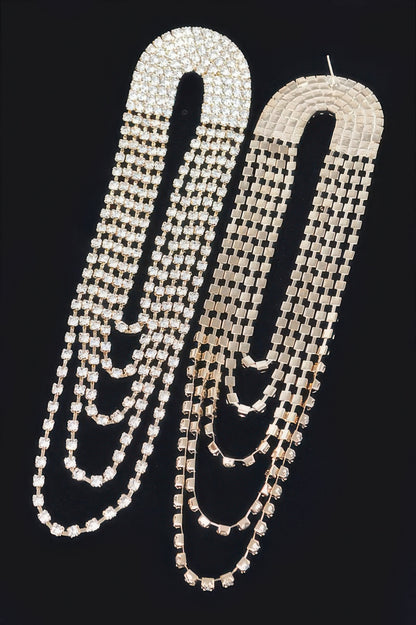 Layered Elegant Rhinestone Earrings - Tigbul's Variety Fashion Shop
