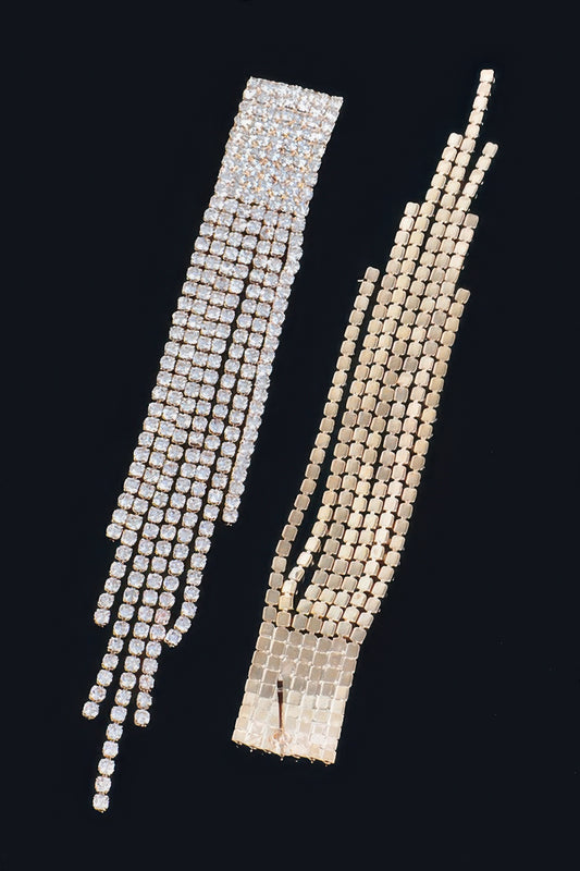 Formal Rhinestone Unique Design Earrings - Tigbul's Variety Fashion Shop