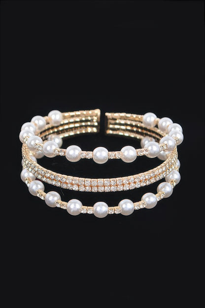 Pearl&stone Wire Bracelet - Tigbul's Variety Fashion Shop
