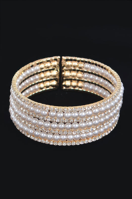 Pearl&stone Wire Bracelet - Tigbul's Variety Fashion Shop