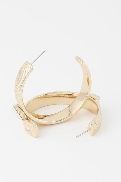 Cubic Rhinestone Hoop Earrings - Tigbul's Variety Fashion Shop