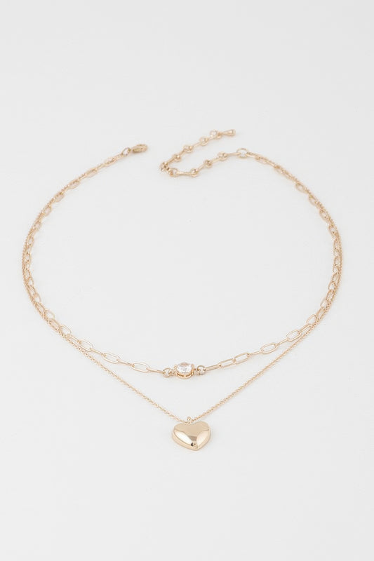 Double Heart Chain Necklace - Tigbul's Variety Fashion Shop