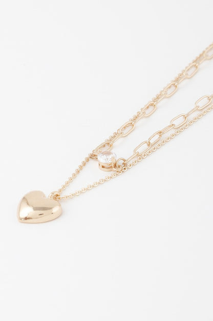 Double Heart Chain Necklace - Tigbul's Variety Fashion Shop