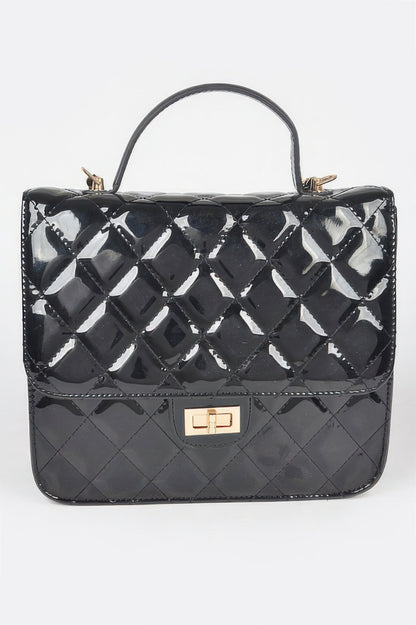 Quilted Enamel Backpack - Tigbul's Variety Fashion Shop