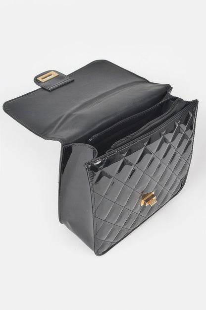 Quilted Enamel Backpack - Tigbul's Variety Fashion Shop