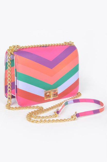 Multi Color Flap Chain Shoulder Bag - Tigbul's Variety Fashion Shop
