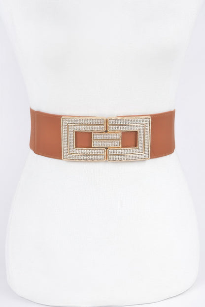 Rhinestone Buckles Elastic Belt - Tigbul's Variety Fashion Shop