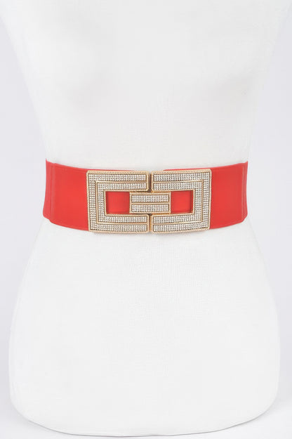Rhinestone Buckles Elastic Belt - Tigbul's Variety Fashion Shop