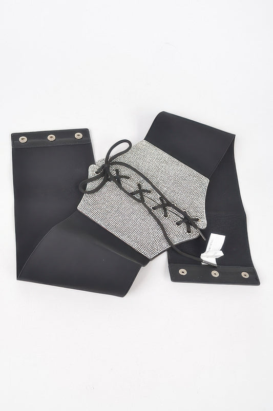Rhinestone Corset Plus Size Elastic Belt - Tigbul's Variety Fashion Shop