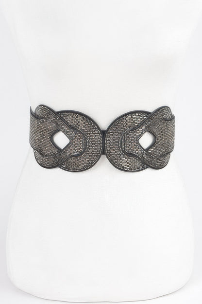 Multi Rhinestone Plus Size Elastic Belt - Tigbul's Variety Fashion Shop